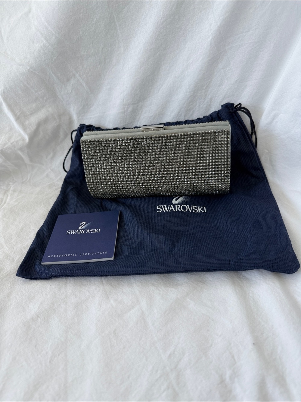 Swarovski Silver Crystal Mesh Evening Clutch